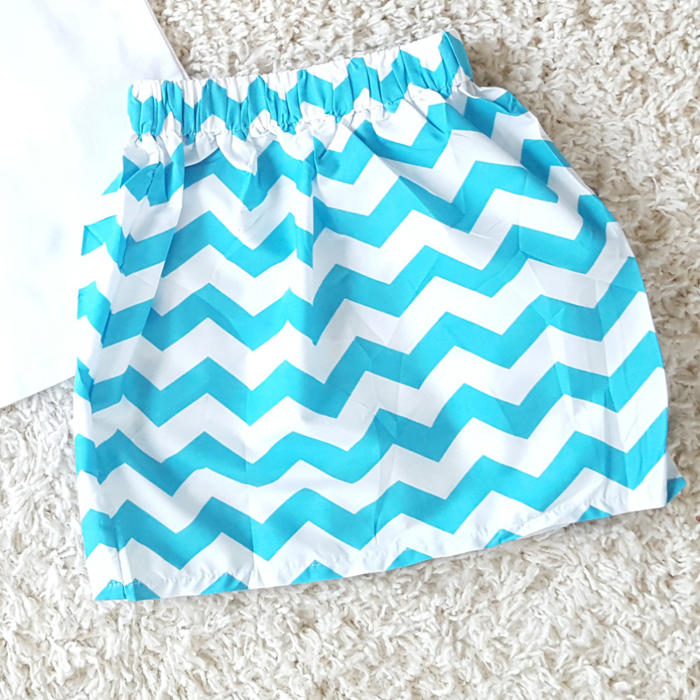 5 for $25 Girls Summer Skirt Blue Chevron
